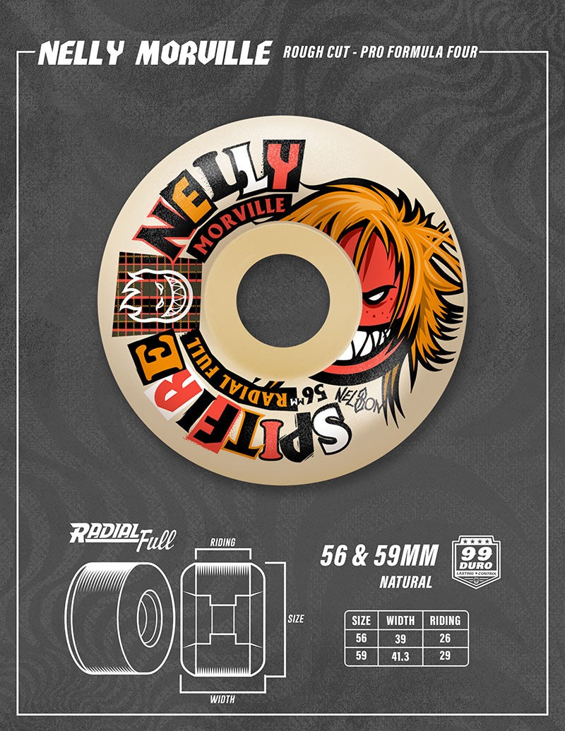 Spitfire Formula Four Morville Rough Cut Radial Full Wheels (natural) 56 mm 99 Duro