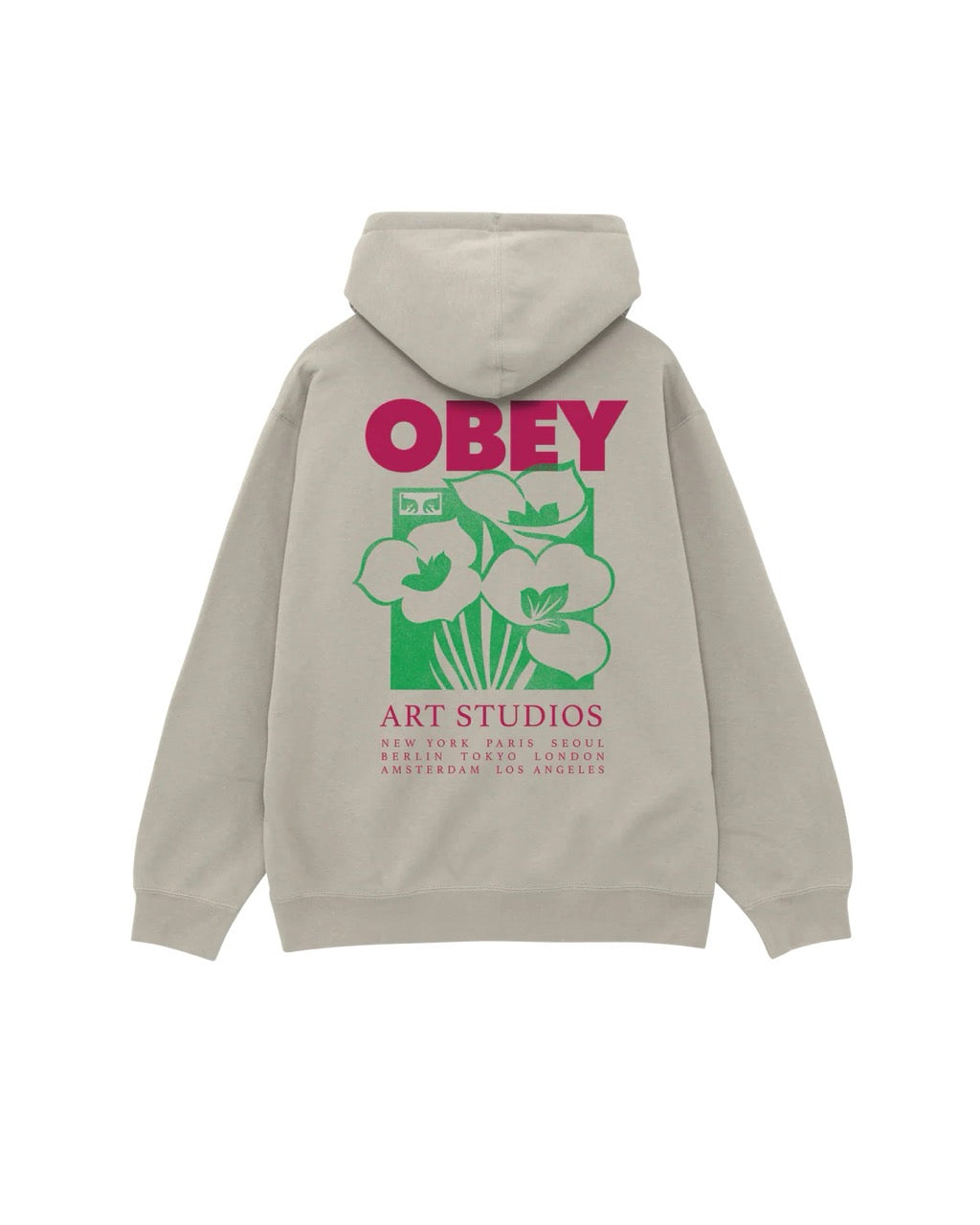 ART STUDIO FLOWERS PREMIUM PULLOVER - STONE
