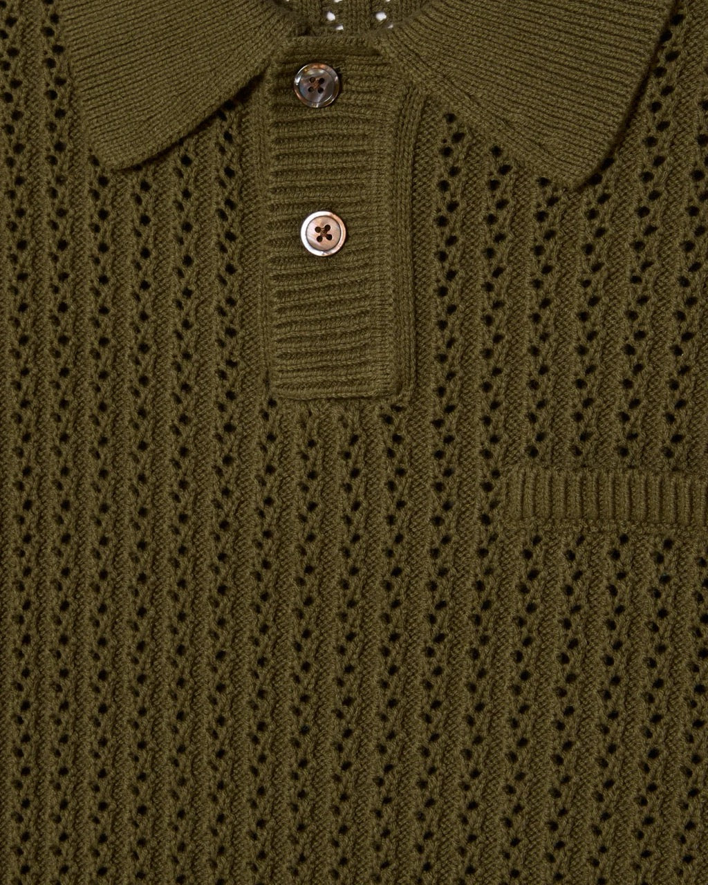 UANE POLO SWEATER - TEA LEAF