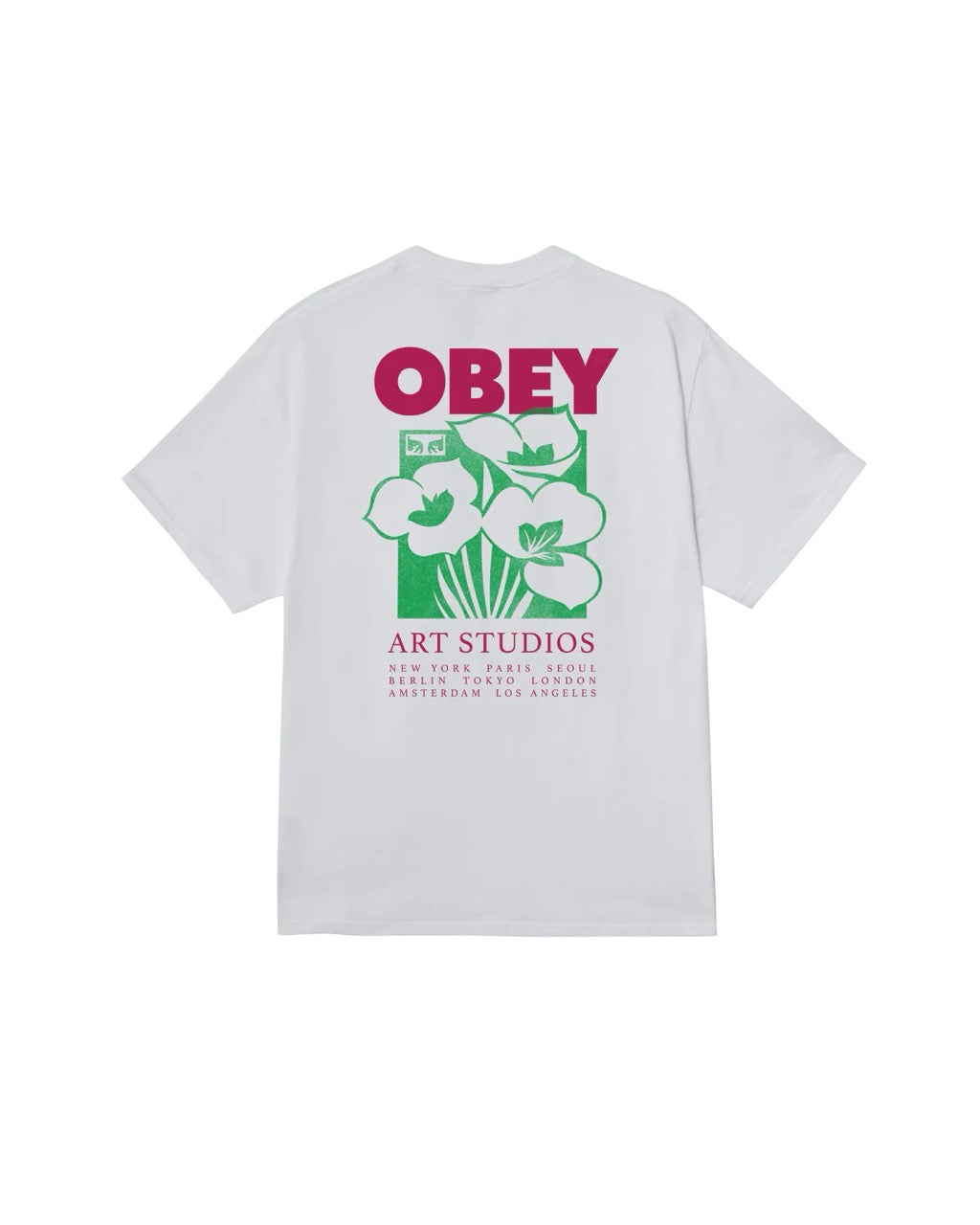 ART STUDIO FLOWERS CLASSIC T-SHIRT - WHITE
