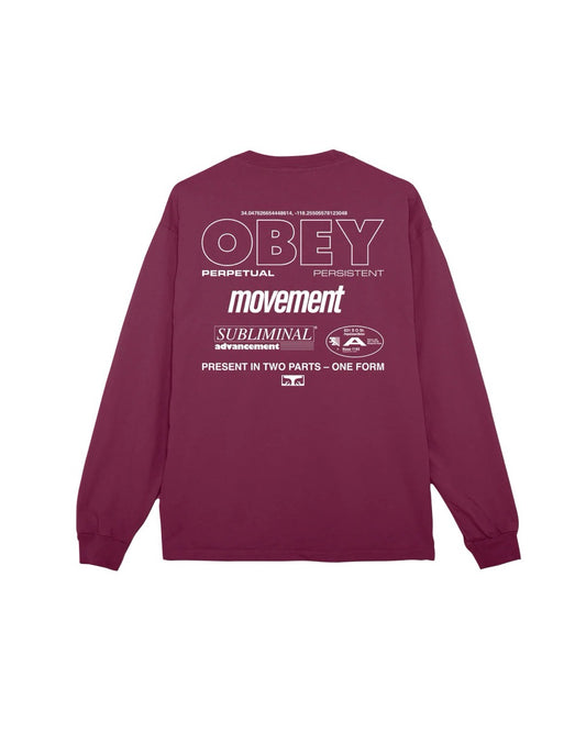 PERSISTENT MOVEMENT PIGMENT LS T-SHIRT - BERRY