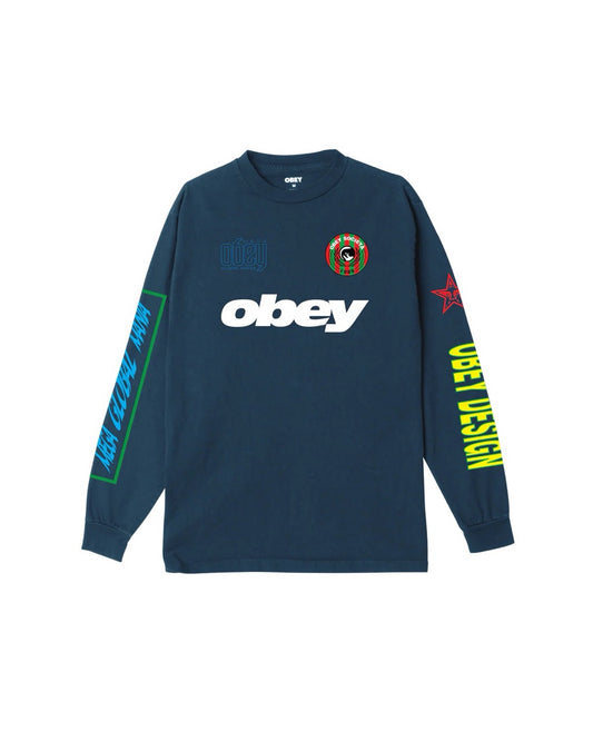 MEGA GLOBAL MANIA PIGMENT LS T-SHIRT - DARK DENIM