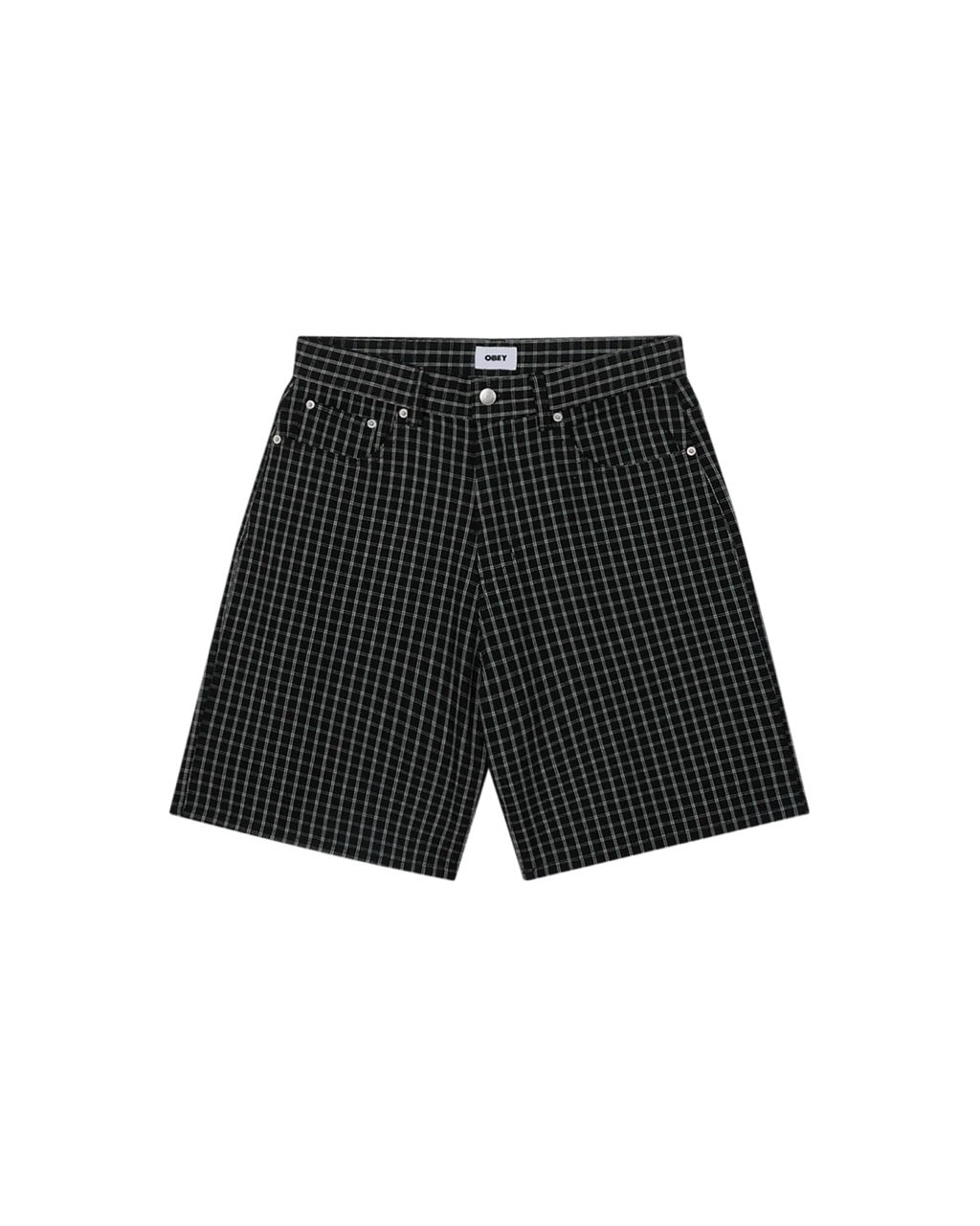 PLAID BAGGY DENIM SHORT