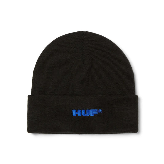 ALL CAPS CUFF BEANIE - BLACK
