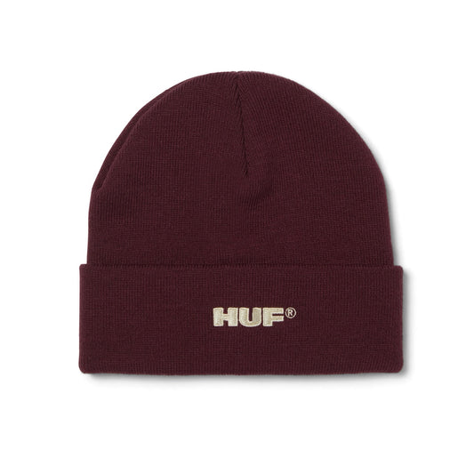 ALL CAPS CUFF BEANIE - BURGUNDY