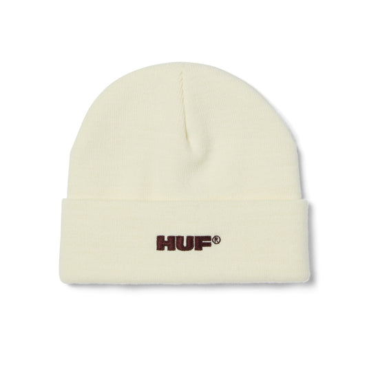 ALL CAPS CUFF BEANIE - CREAM