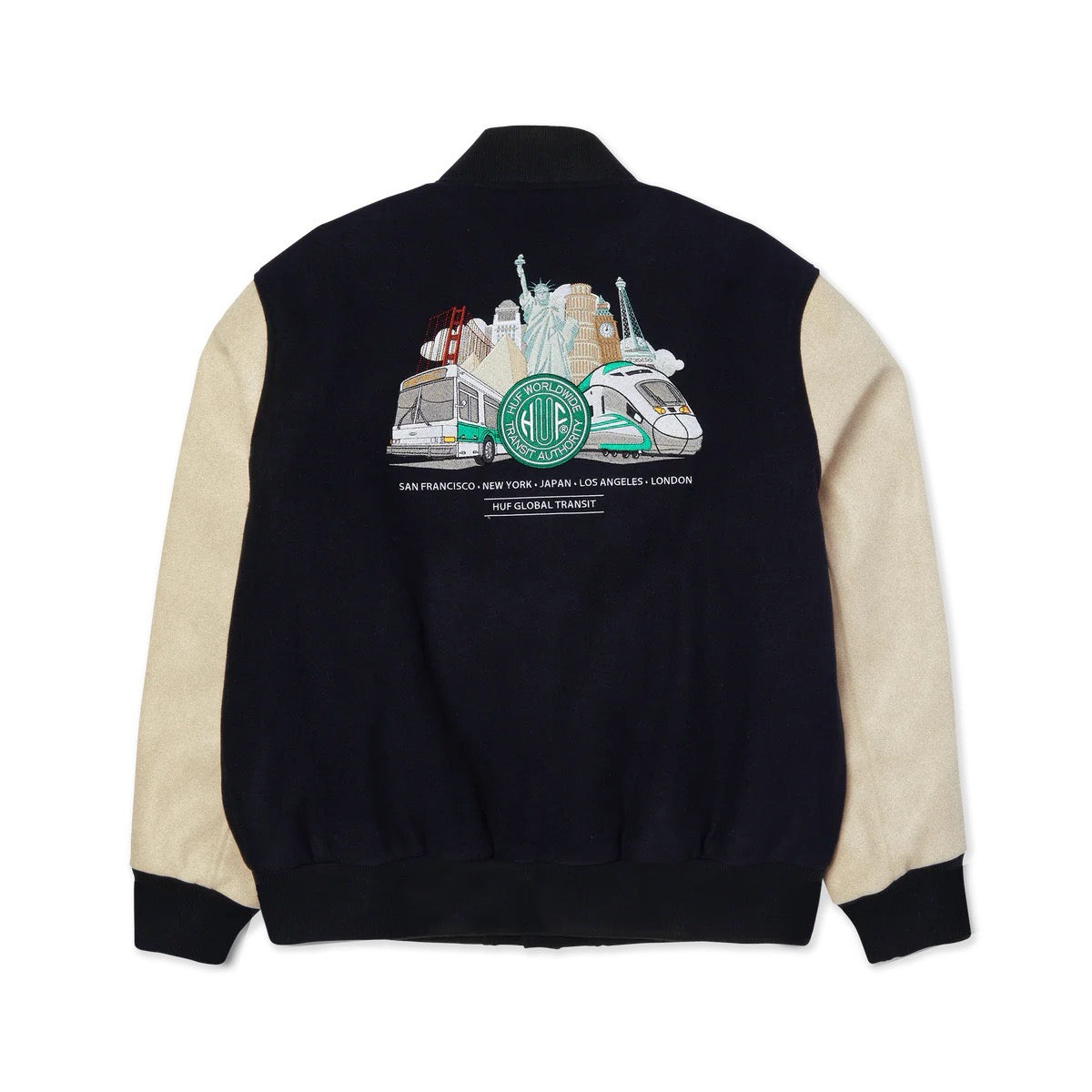 Global Transit Varsity Jacket - Navy White