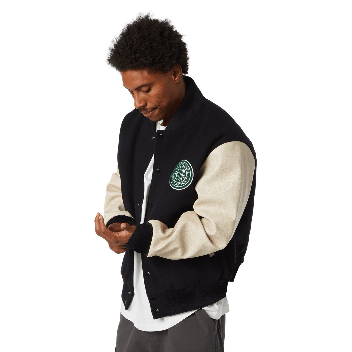 Global Transit Varsity Jacket - Navy White