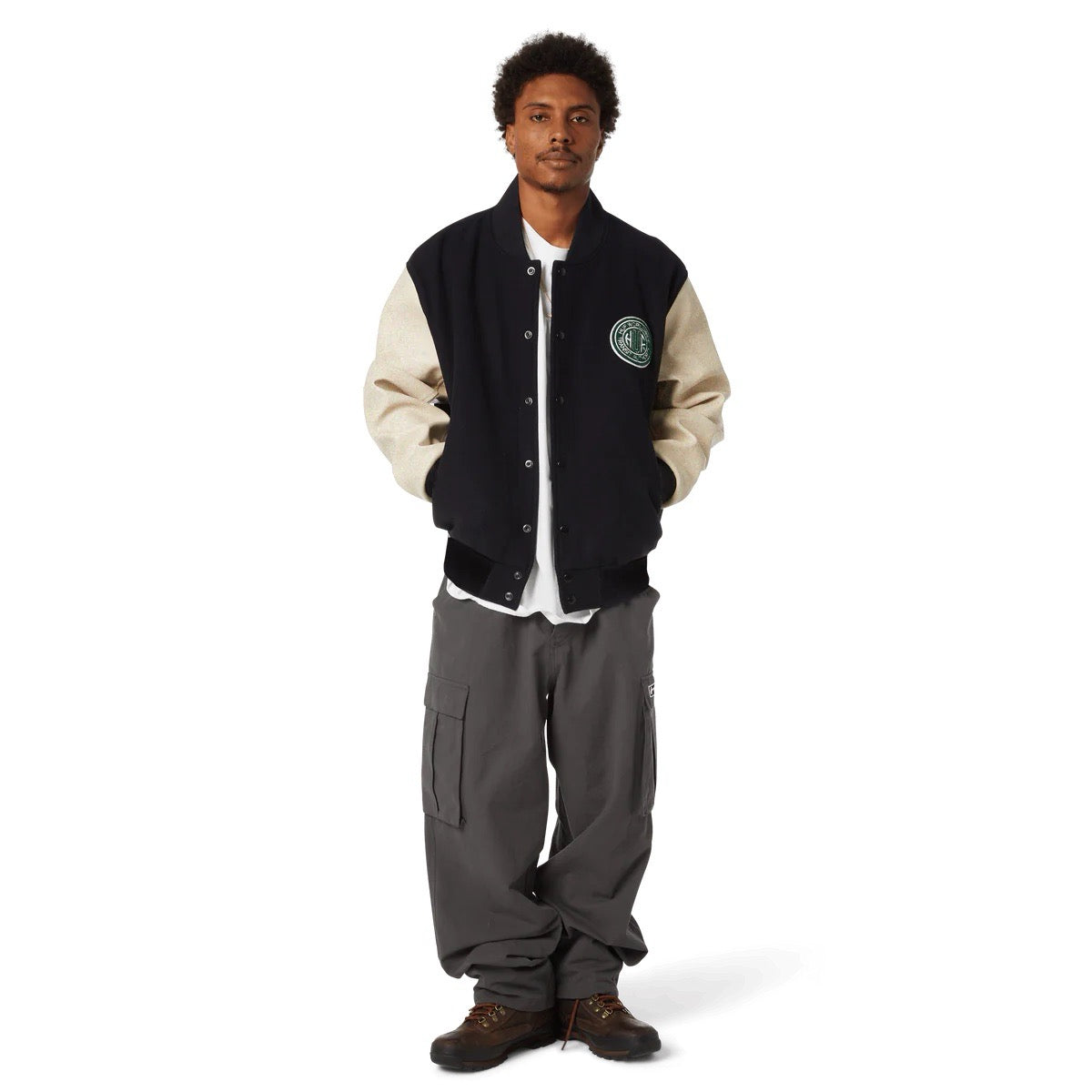 Global Transit Varsity Jacket - Navy White