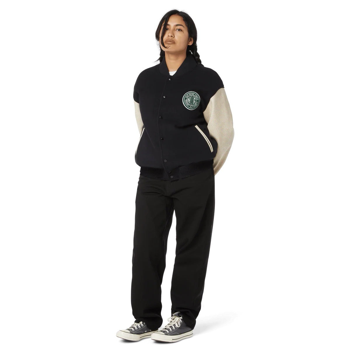 Global Transit Varsity Jacket - Navy White