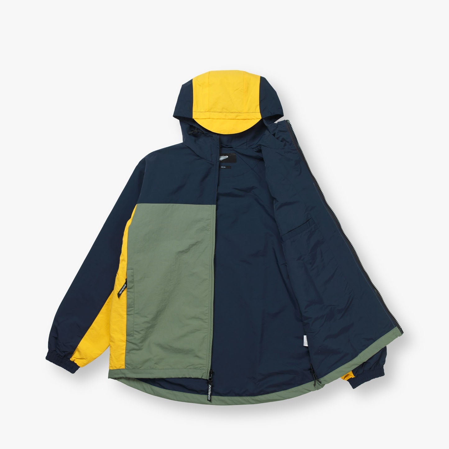 HOODED WINDBREAKER - NAVY/OLIVE/GOLD