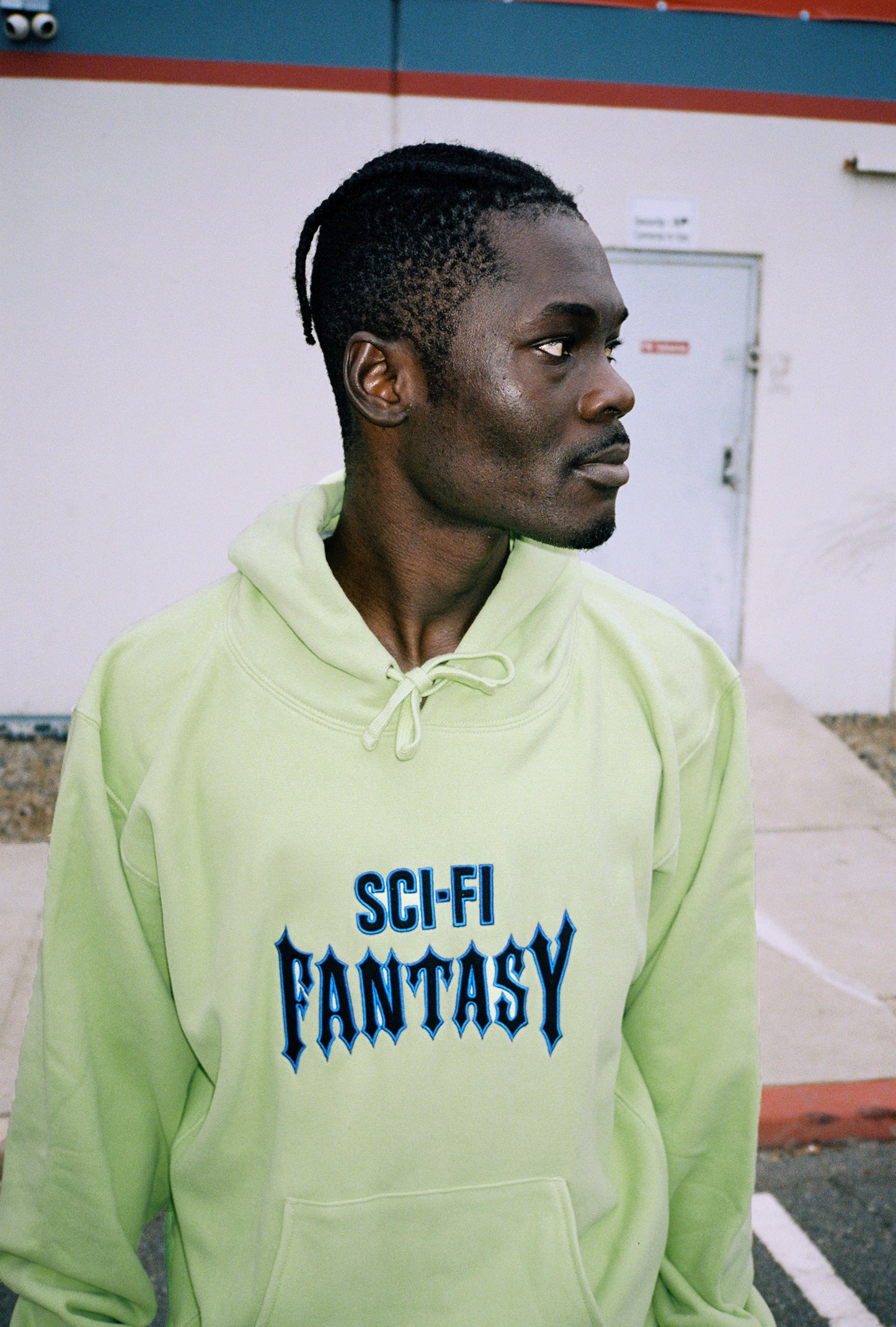 SCI FI FANTASY BIKER HOOD LIME
