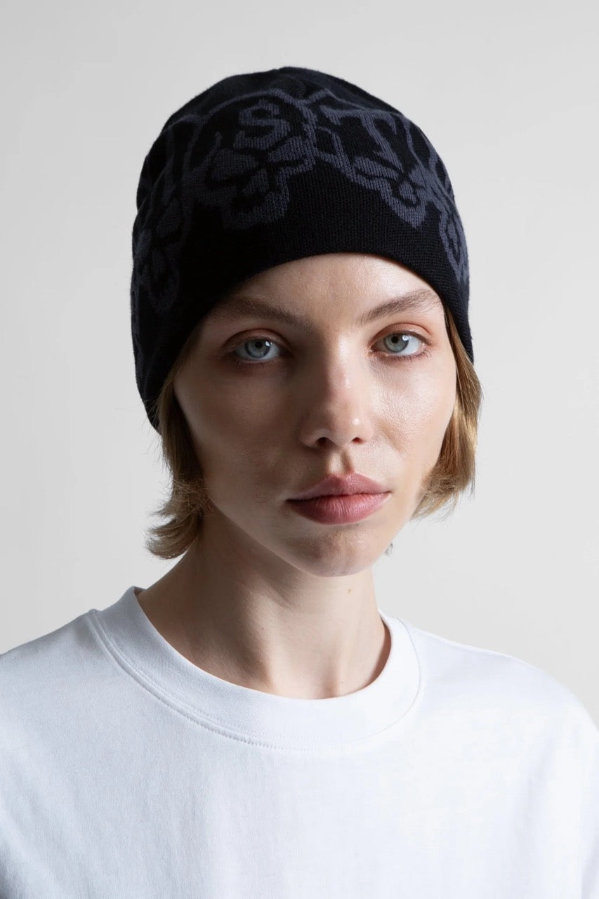 BURY BROW REVERSIBLE BEANIE - BLACK
