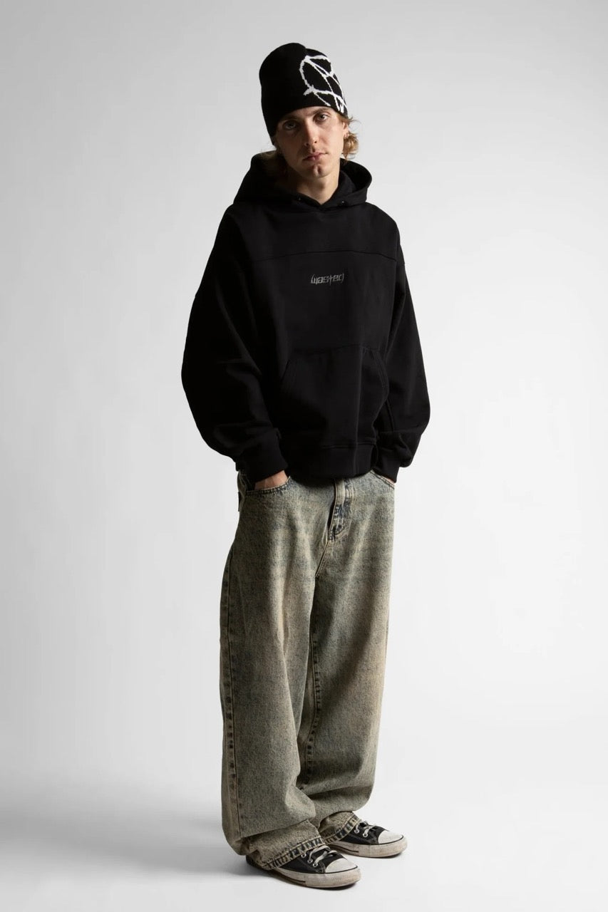 Boxy Switchblade Hoodie - Black