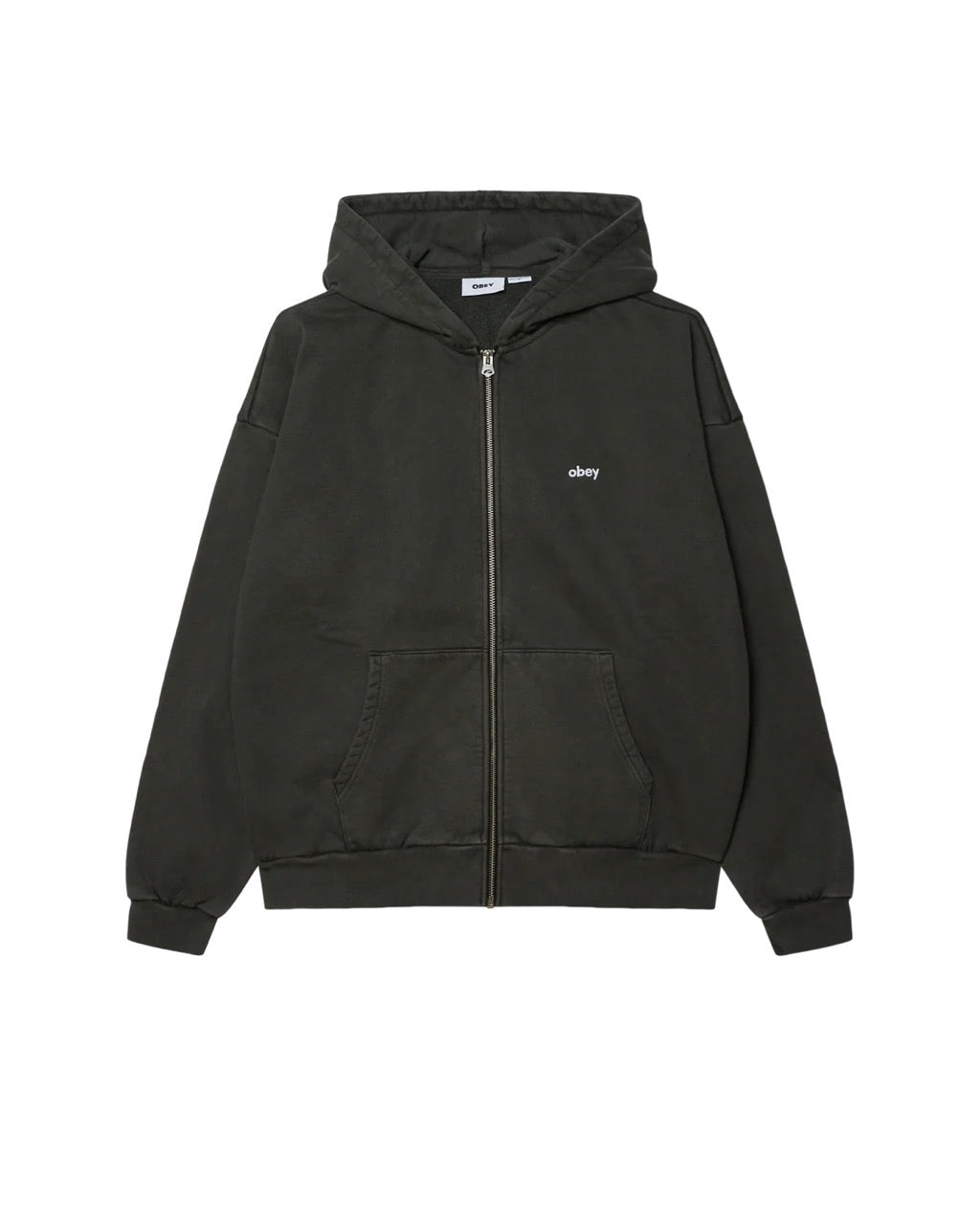 LOWERCASE PIGMENT ZIP HOOD - BLACK