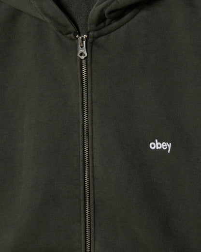 LOWERCASE PIGMENT ZIP HOOD - BLACK