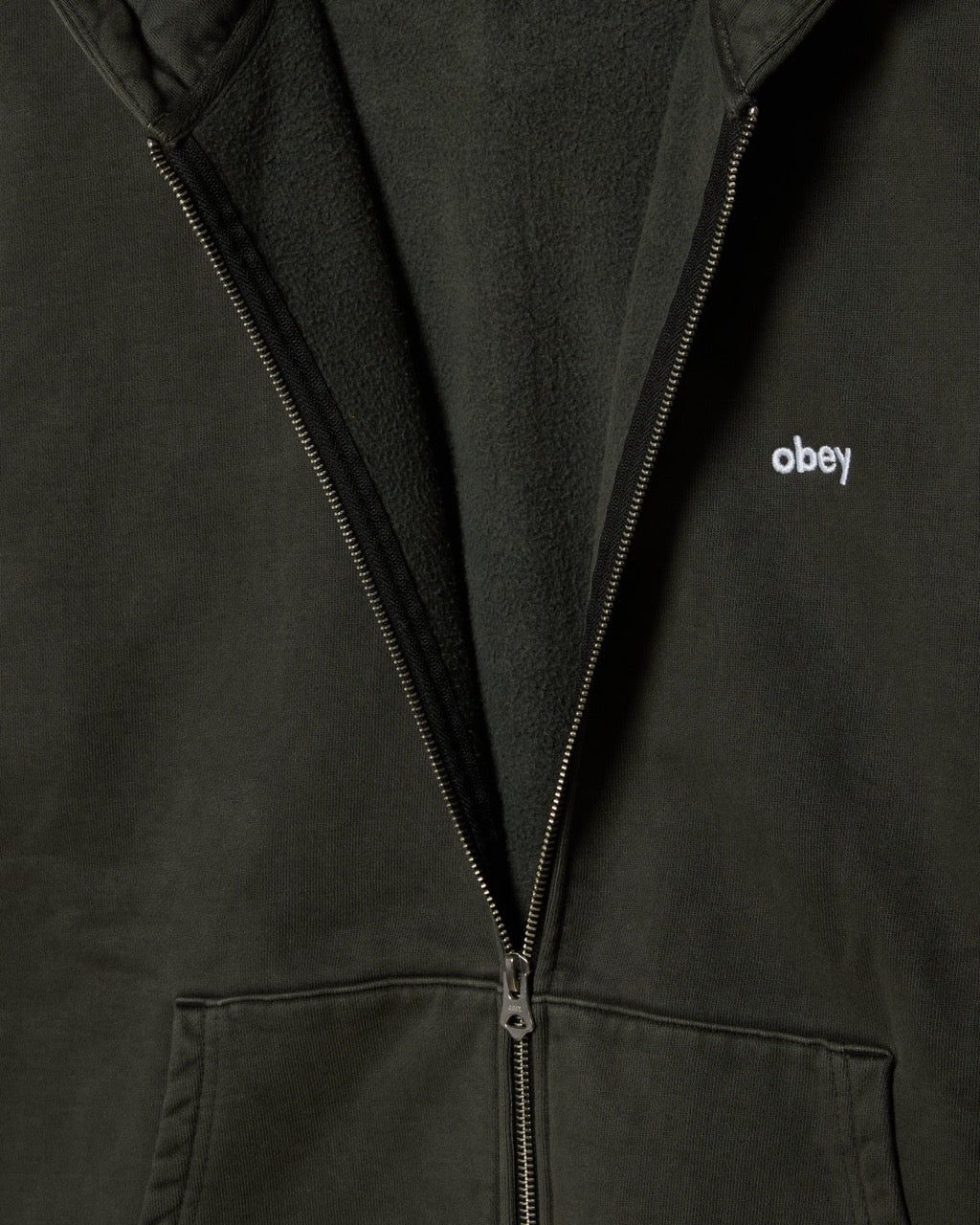 LOWERCASE PIGMENT ZIP HOOD - BLACK