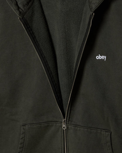 LOWERCASE PIGMENT ZIP HOOD - BLACK