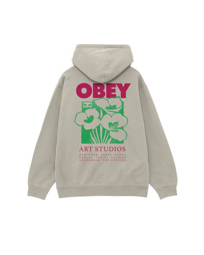 ART STUDIO FLOWERS PREMIUM PULLOVER - STONE