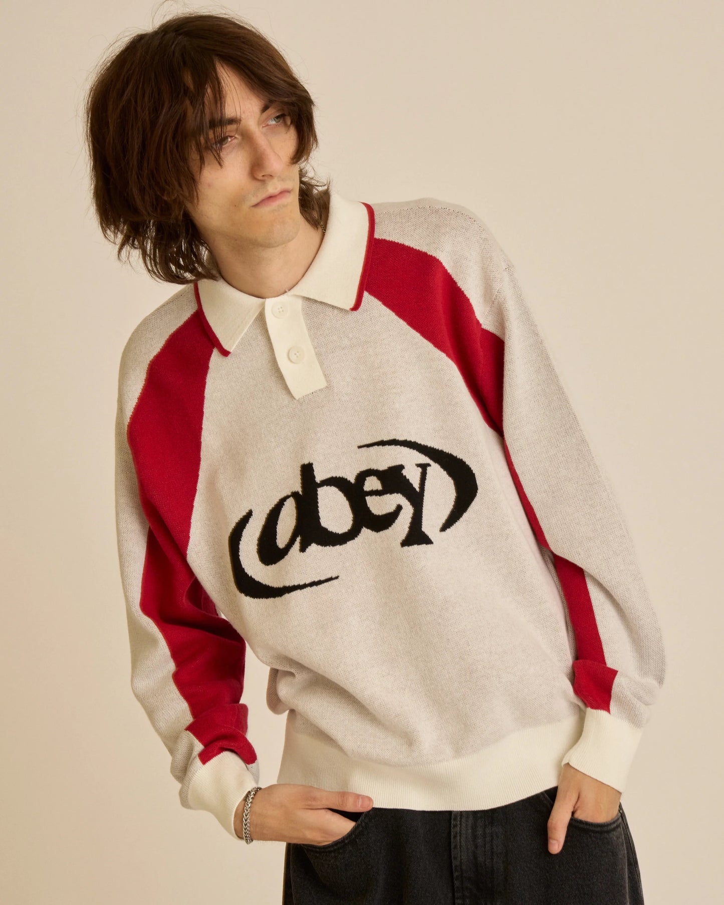 FUSSBALL-POLO-PULLOVER - WEISS-MULTI