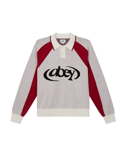 SOCCER POLO SWEATER - WHITE MULTI
