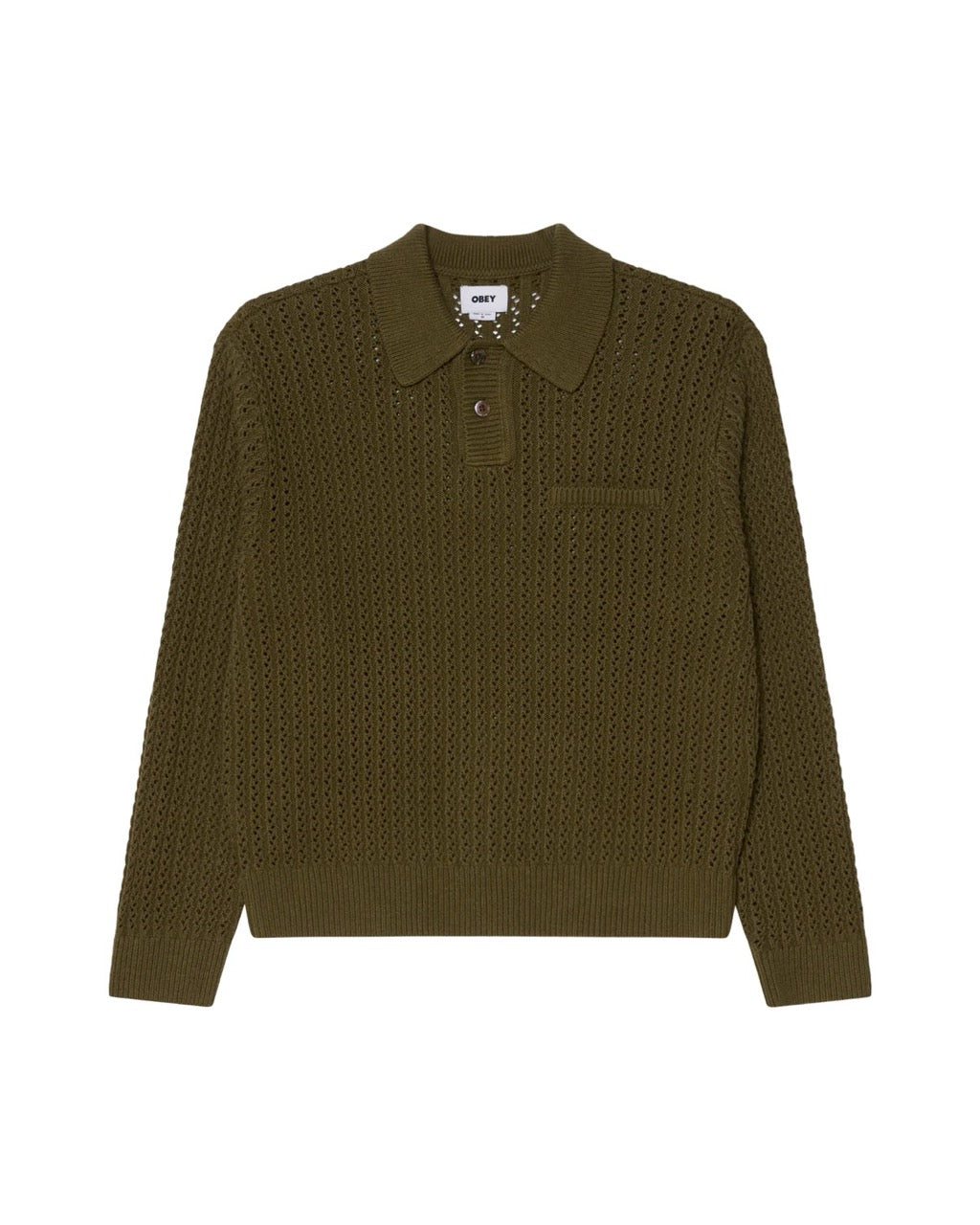 UANE POLO SWEATER - TEA LEAF