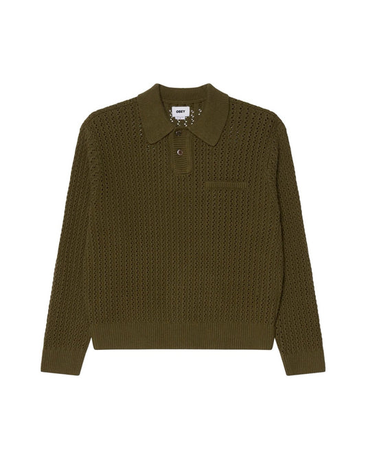 UANE POLO SWEATER - TEA LEAF