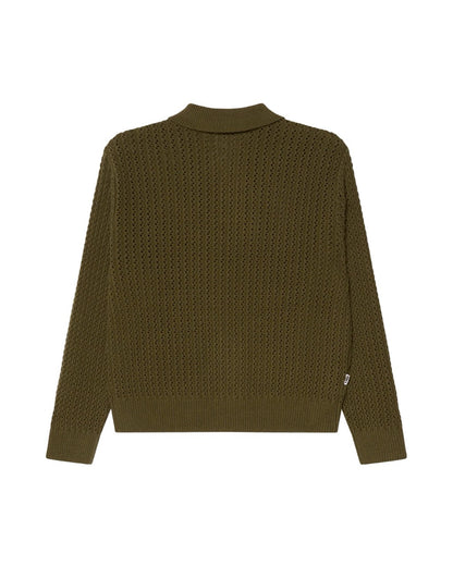UANE POLO SWEATER - TEA LEAF