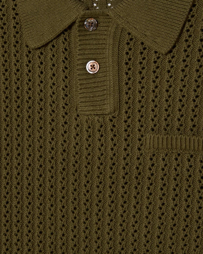 UANE POLO SWEATER - TEA LEAF