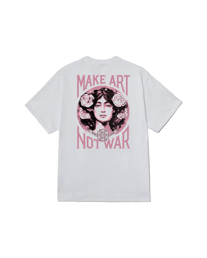 MAKE ART NOT WAR CLASSIC T-SHIRT - WHITE