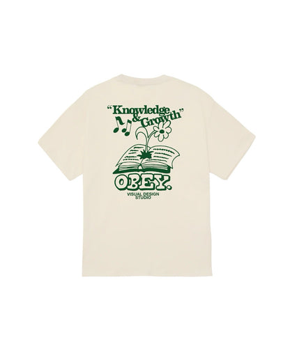 KNOWLEDGE & GROWTH CLASSIC T-SHIRT - CREAM
