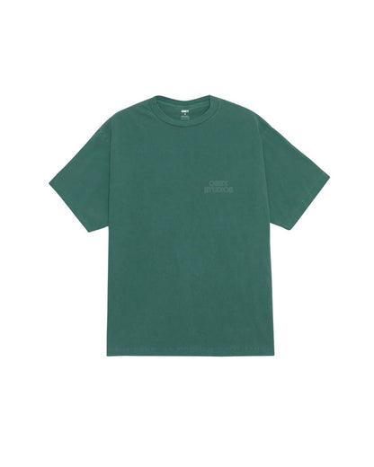 OBEY STUDIOS OUTLINE PIGMENT T-SHIRT - RAINFORREST