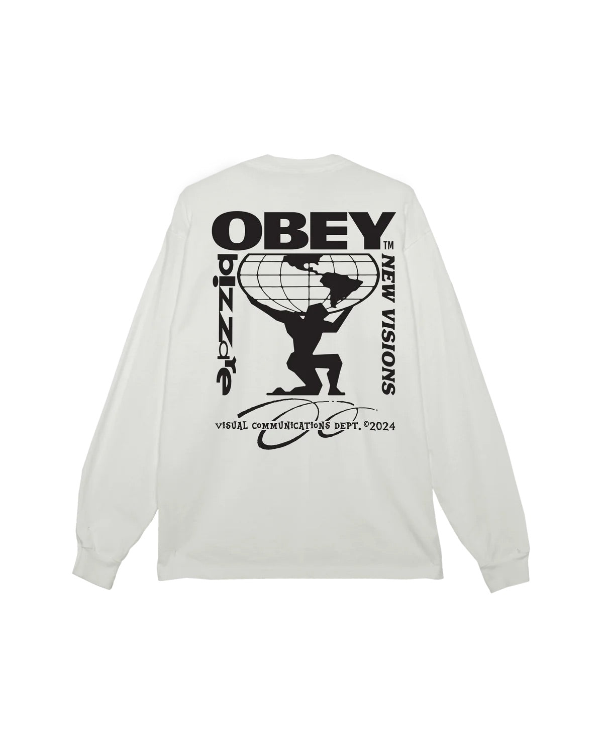 BIZZARE NEW VISIONS PIGMENT LS T-SHIRT - WHITE