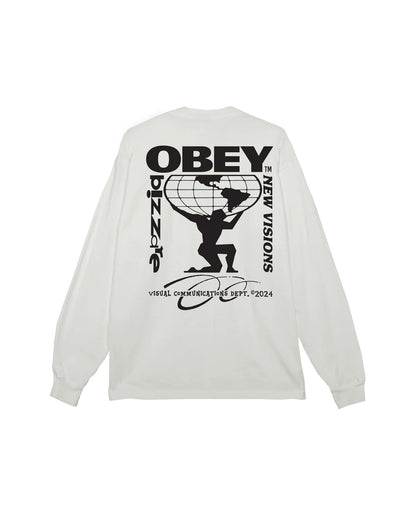 BIZZARE NEW VISIONS PIGMENT LS T-SHIRT - WHITE