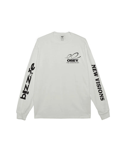 BIZZARE NEW VISIONS PIGMENT LS T-SHIRT - WHITE