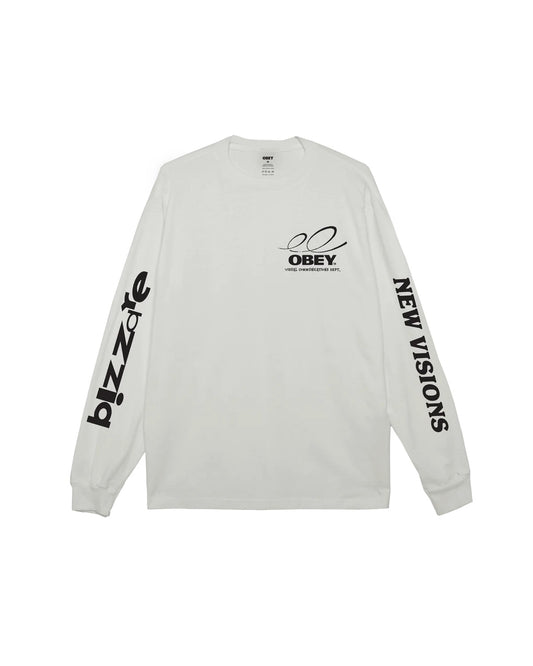 BIZZARE NEW VISIONS PIGMENT LS T-SHIRT - WHITE