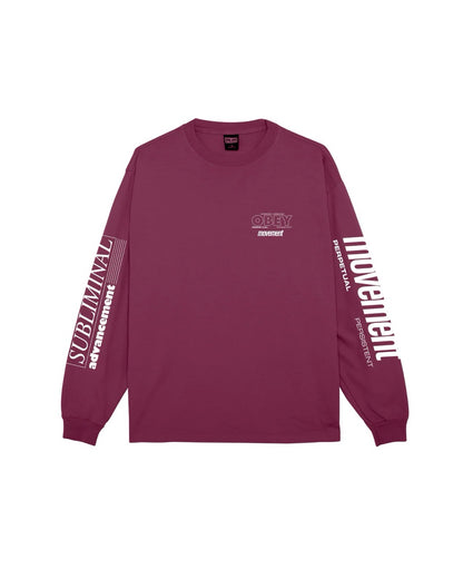 PERSISTENT MOVEMENT PIGMENT LS T-SHIRT - BERRY