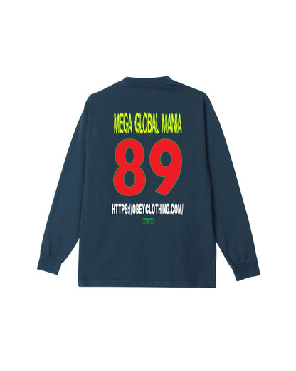 MEGA GLOBAL MANIA PIGMENT LS T-SHIRT - DARK DENIM