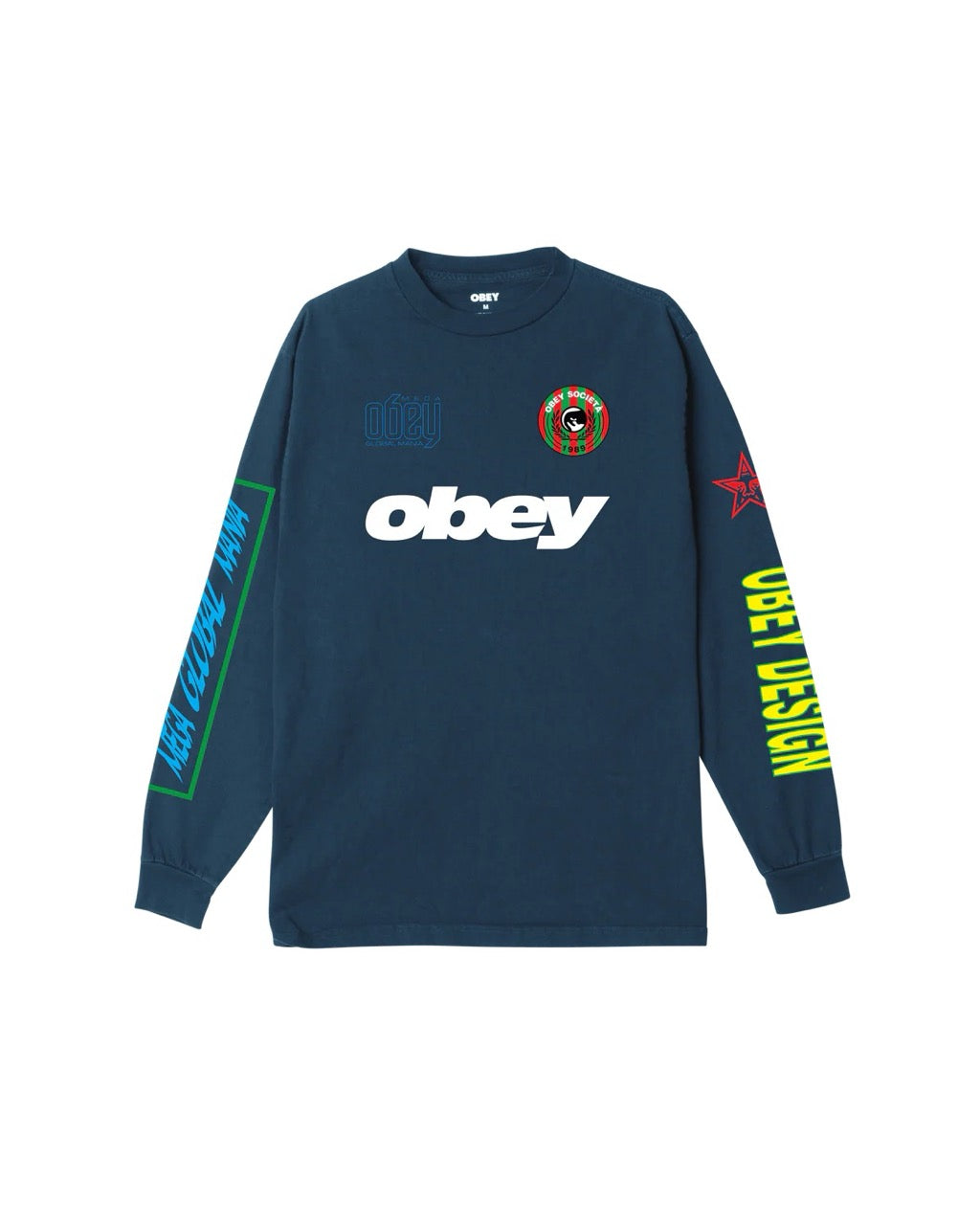 MEGA GLOBAL MANIA PIGMENT LS T-SHIRT - DARK DENIM