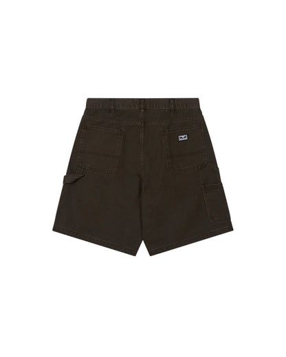 BIGWIG DENIM CARPENTER SHORT - WREN FADED WASH (BROWN)