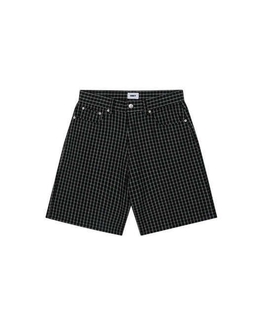 PLAID BAGGY DENIM SHORT