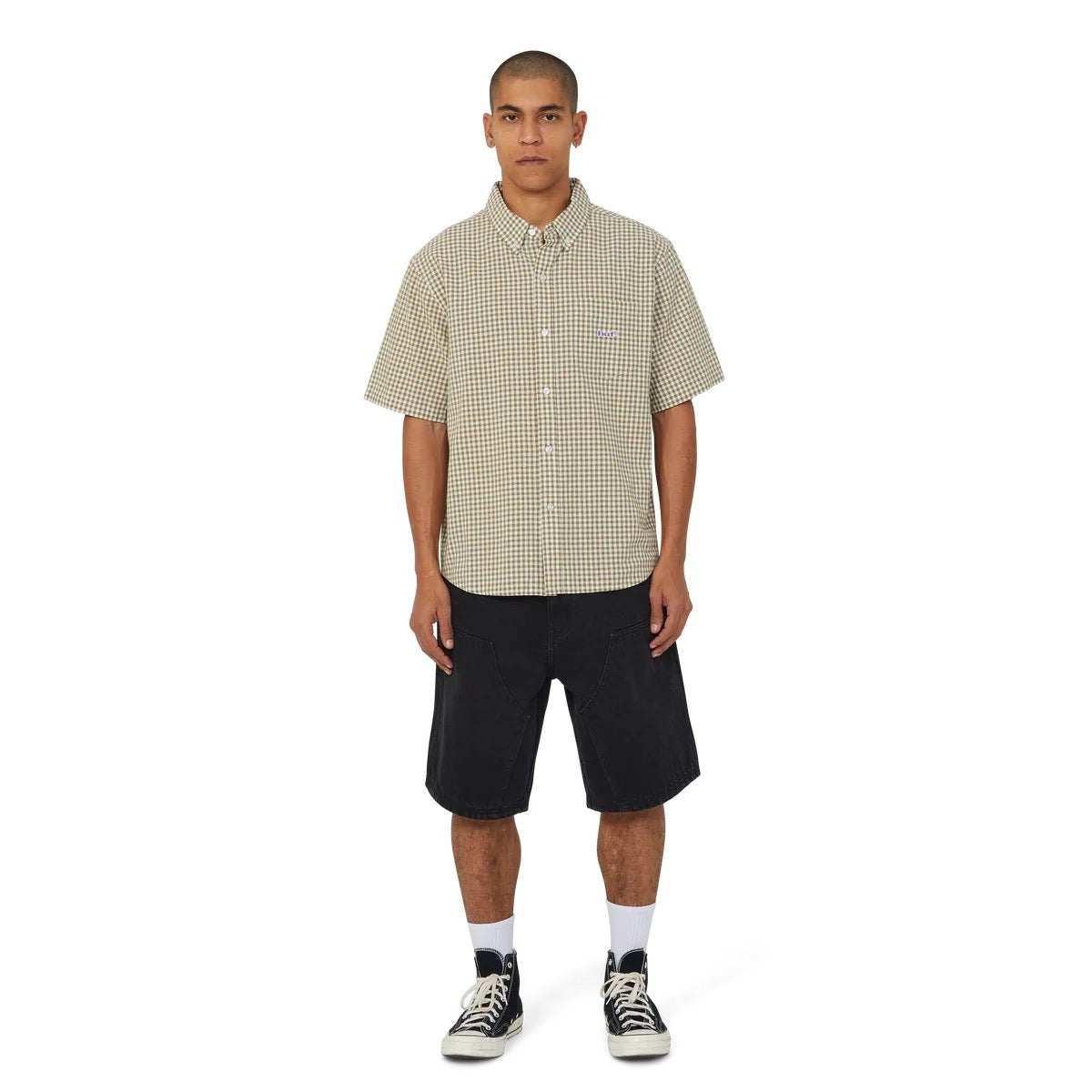 89 Micro Gingham Oxford Shirt - Natural