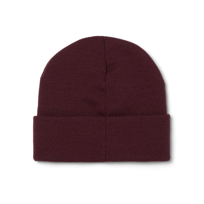 ALL CAPS CUFF BEANIE - BURGUNDY