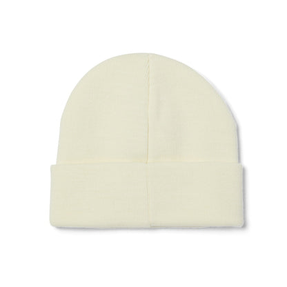 ALL CAPS CUFF BEANIE - CREAM