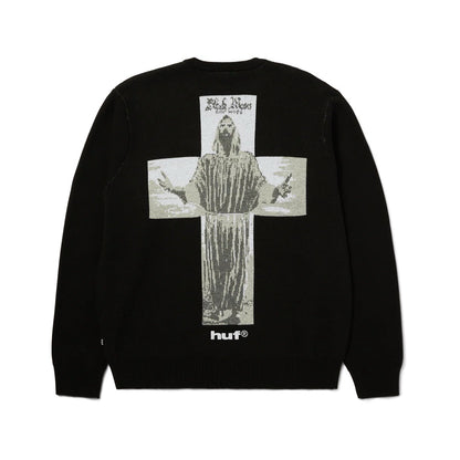 HUF x Isaac Hayes Black Moses Knit Sweater