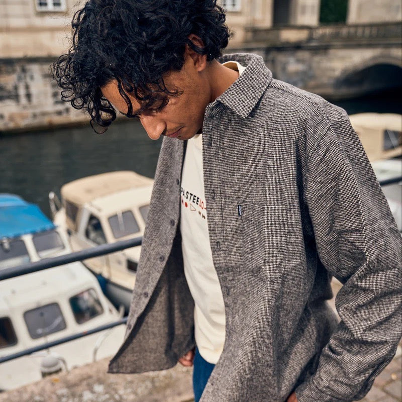WOOL BLEND SHIRT - MICRO CHECK