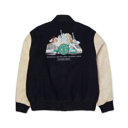 Global Transit Varsity Jacket - Navy White