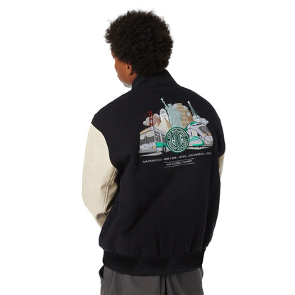 Global Transit Varsity Jacket - Navy White