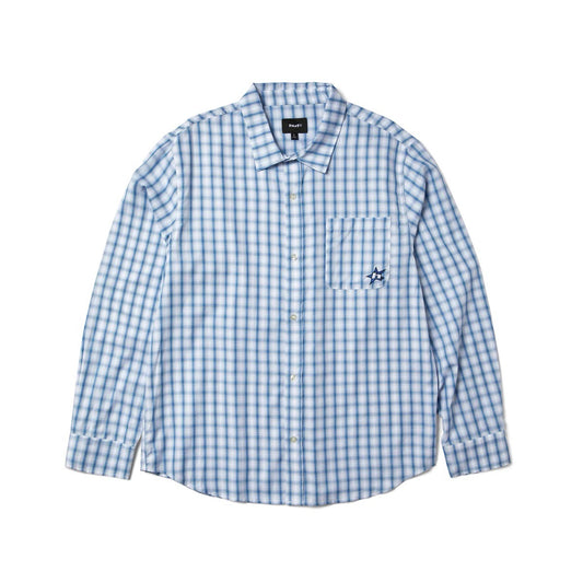 H Star Long Sleeve Plaid Shirt - Light Blue