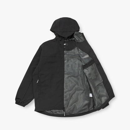 HOODED SHELL JACKET - BLACK
